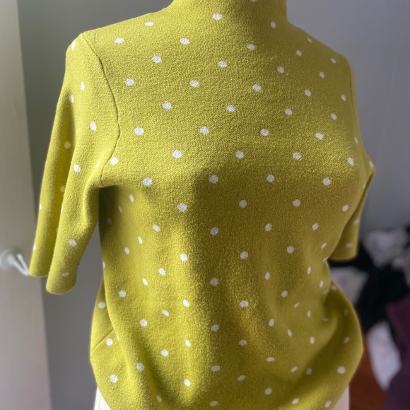 Mock Neck Polka Dot Office Wear Tee - Picture 3 of 3